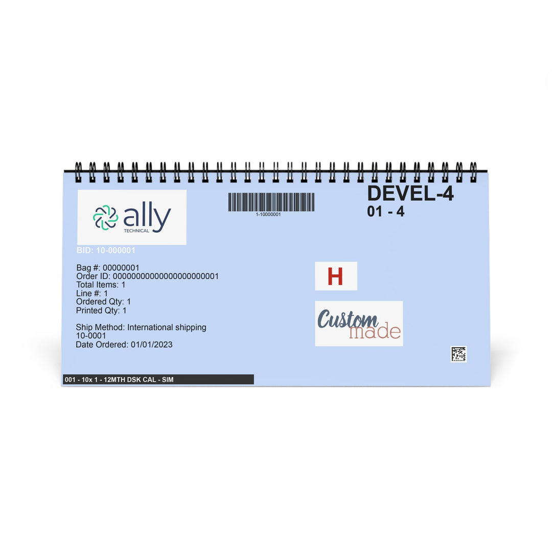 Ally Technical 2026 Desktop Calendar — Grid Monthly Planner