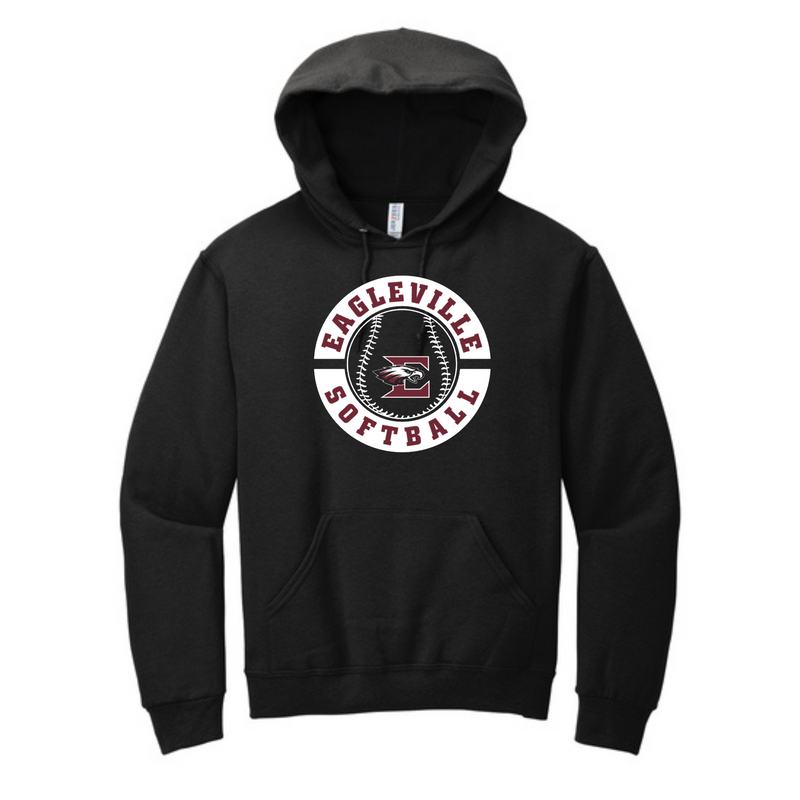 Jerzees Hoody with Circle and Ball Logo | Eagleville Softball Parents