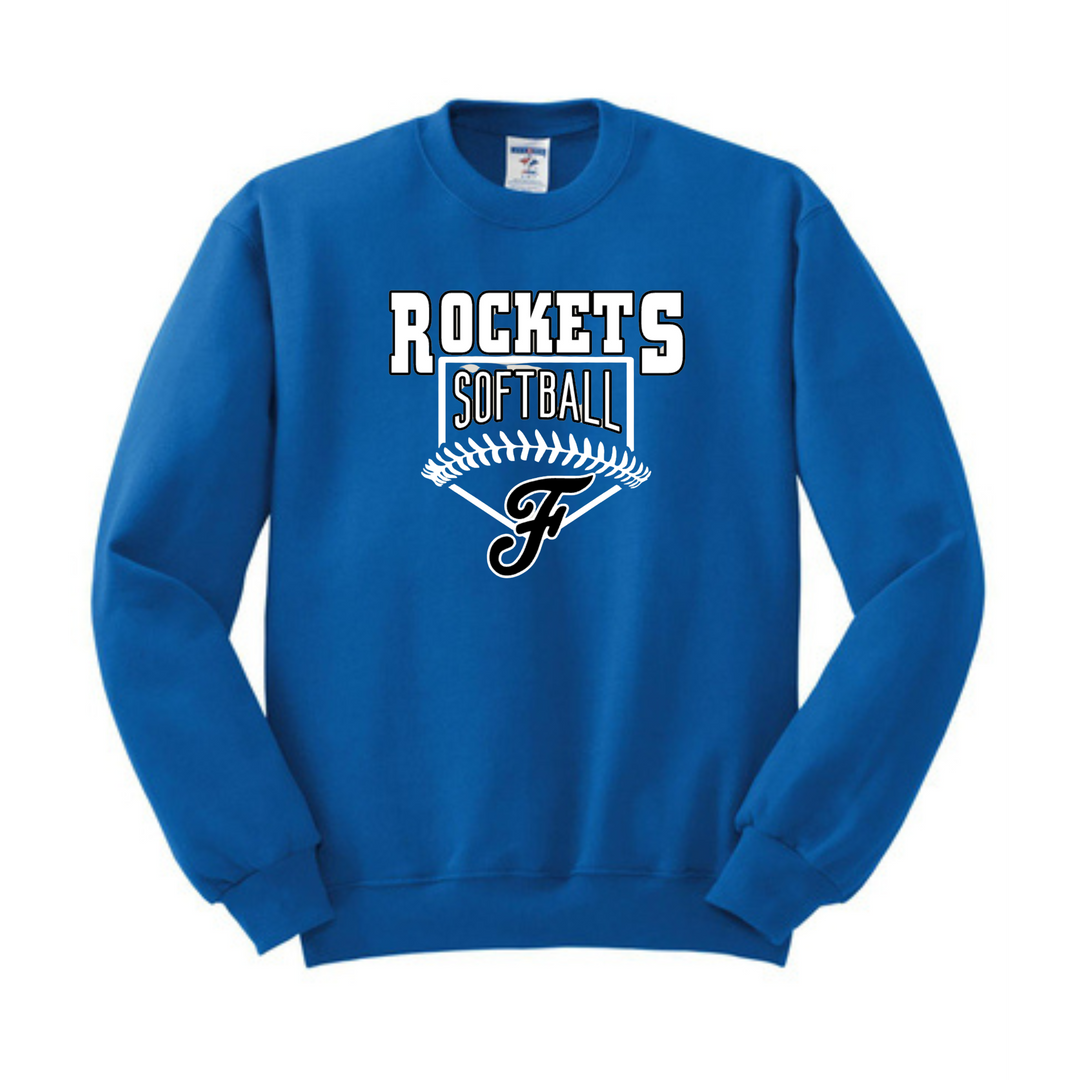 Jerzees Crew with Rockets Softball Logo | Forrest Softball Parent Shop