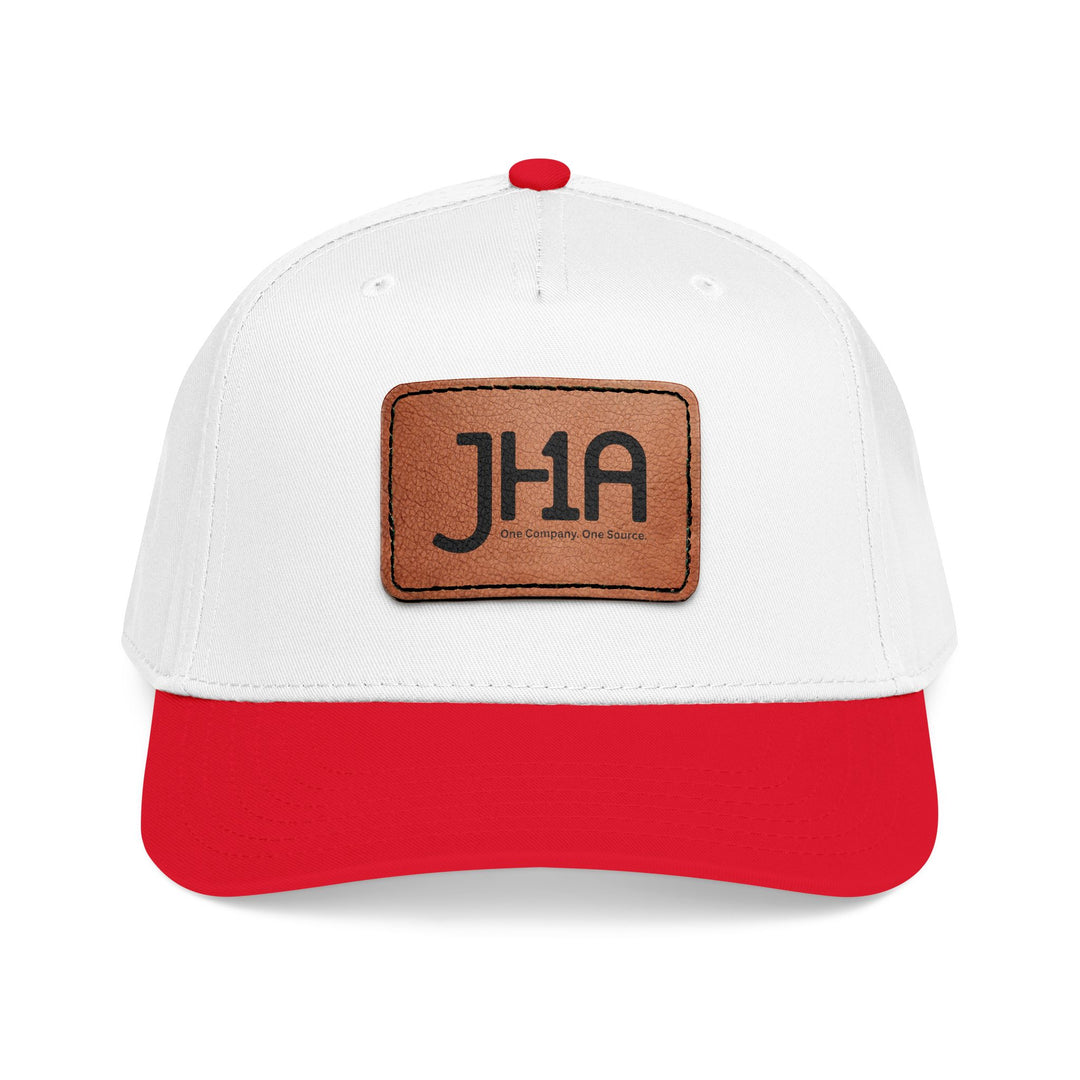 Leather Patch Baseball Cap — JHA Embossed Mid-Profile Hat