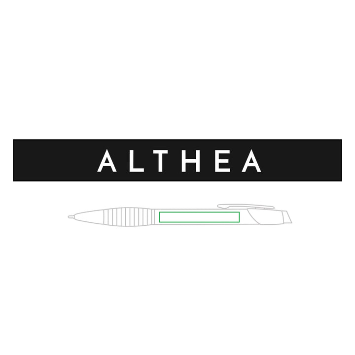 Engraved Brass Ballpoint Pen with Rubber Grip — Althea Branded