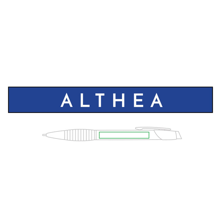 Engraved Brass Ballpoint Pen with Rubber Grip — Althea Branded