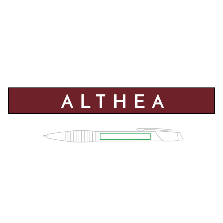 Engraved Brass Ballpoint Pen with Rubber Grip — Althea Branded