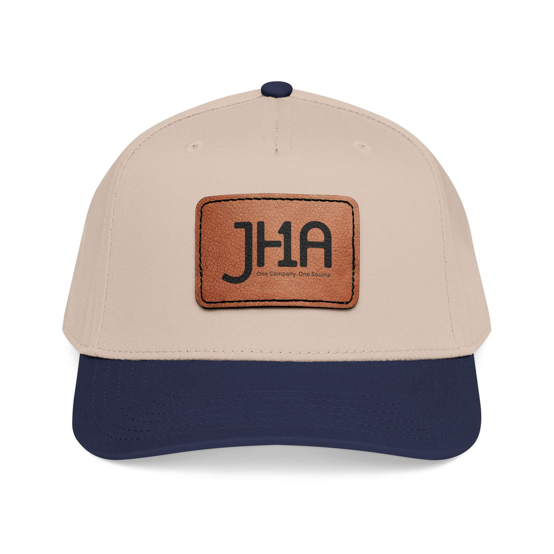 Leather Patch Baseball Cap — JHA Embossed Mid-Profile Hat