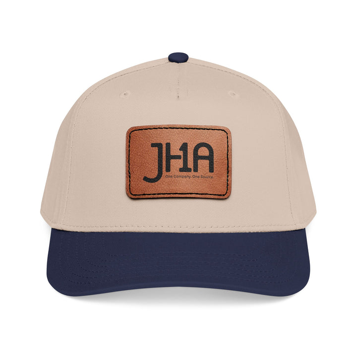 Leather Patch Baseball Cap — JHA Embossed Mid-Profile Hat