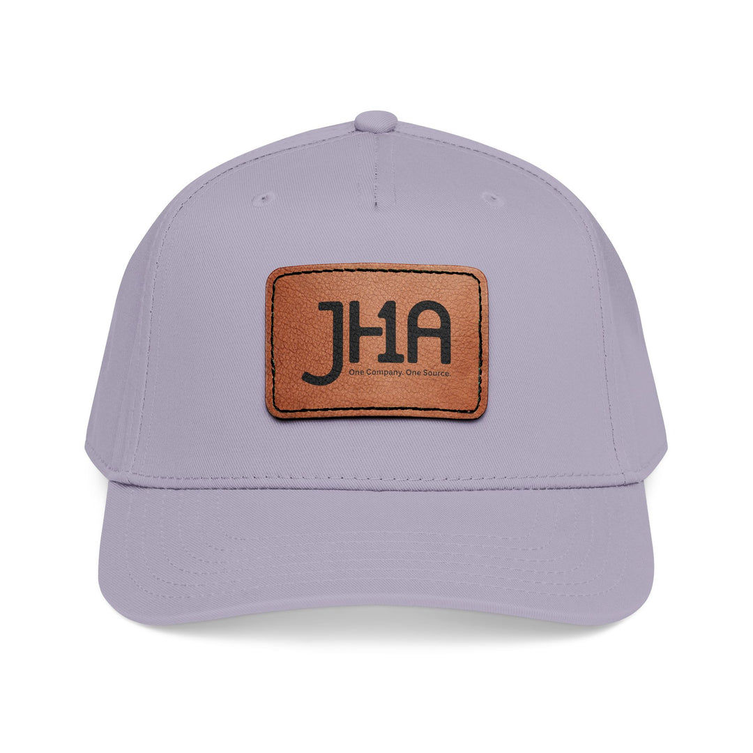 Leather Patch Baseball Cap — JHA Embossed Mid-Profile Hat