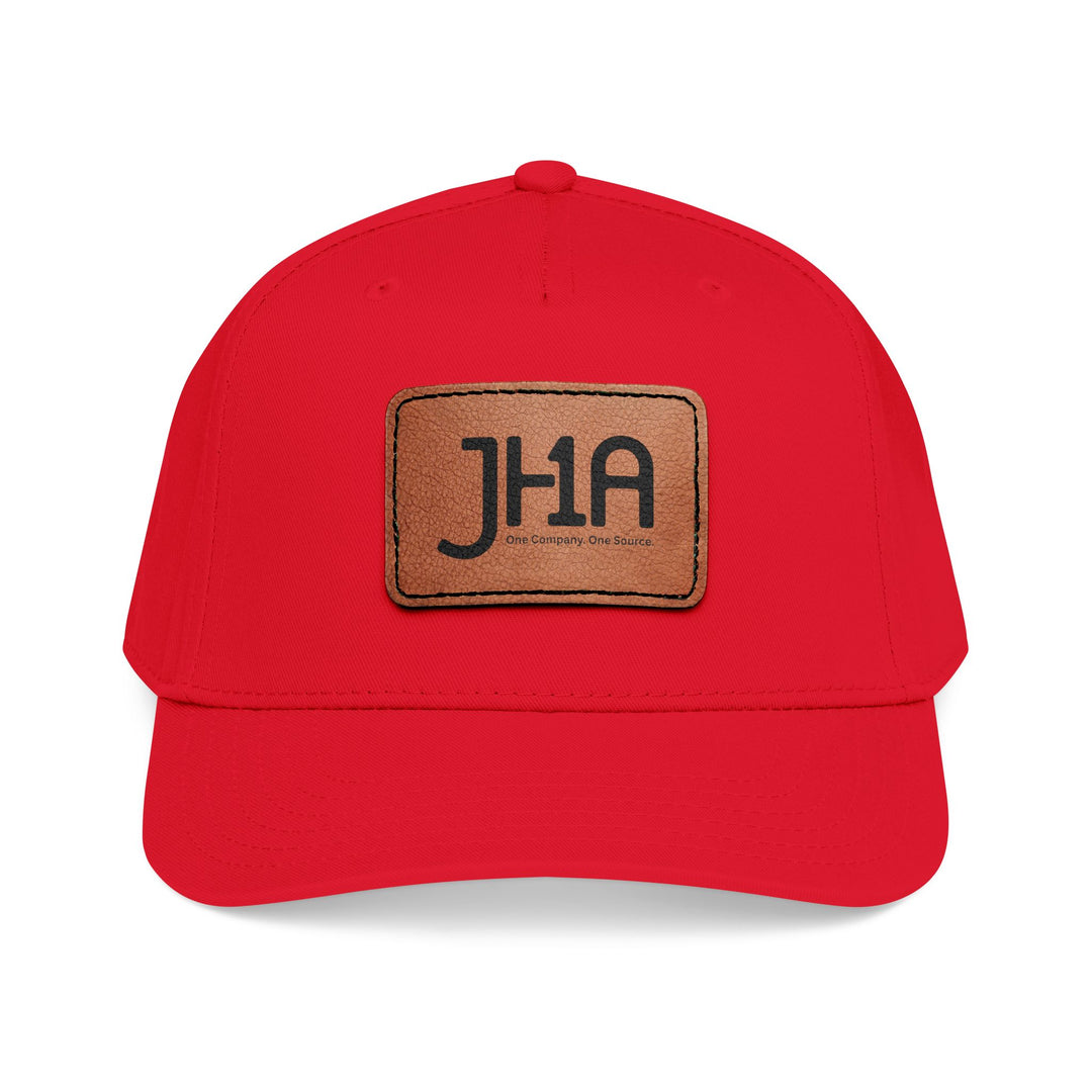 Leather Patch Baseball Cap — JHA Embossed Mid-Profile Hat