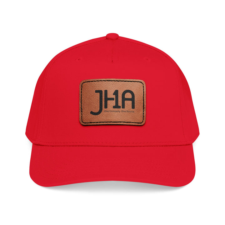 Leather Patch Baseball Cap — JHA Embossed Mid-Profile Hat