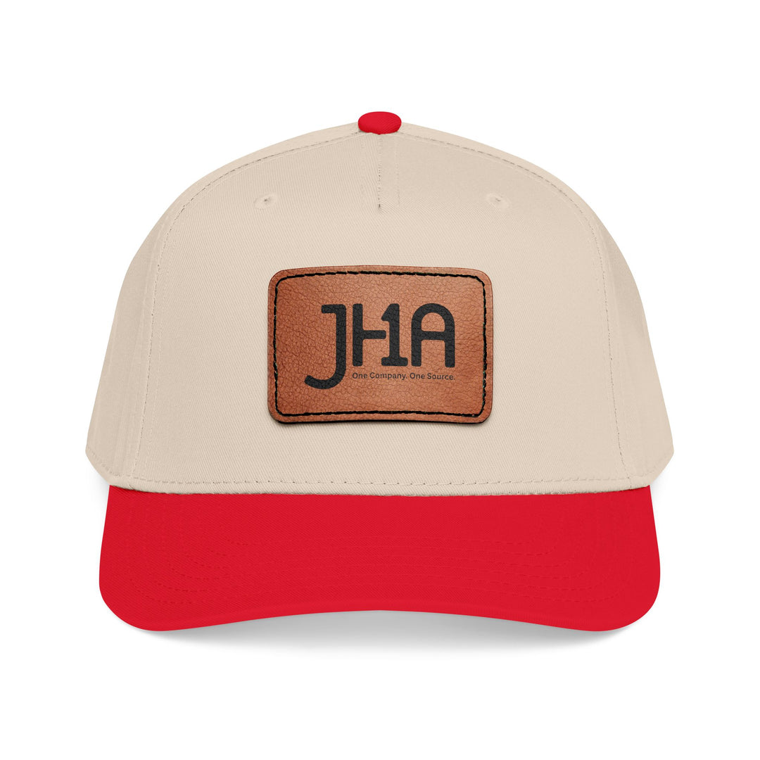 Leather Patch Baseball Cap — JHA Embossed Mid-Profile Hat