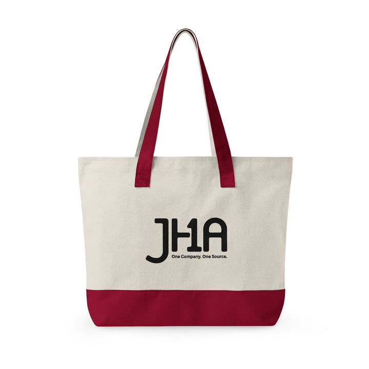 Canvas Zipper Tote Bag — JHA Monogram Logo Cotton Shopper