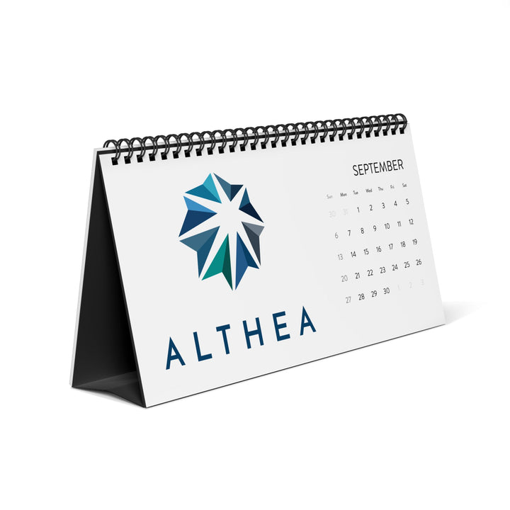 Althea 2026 Desktop Calendar — Grid Monthly Planner
