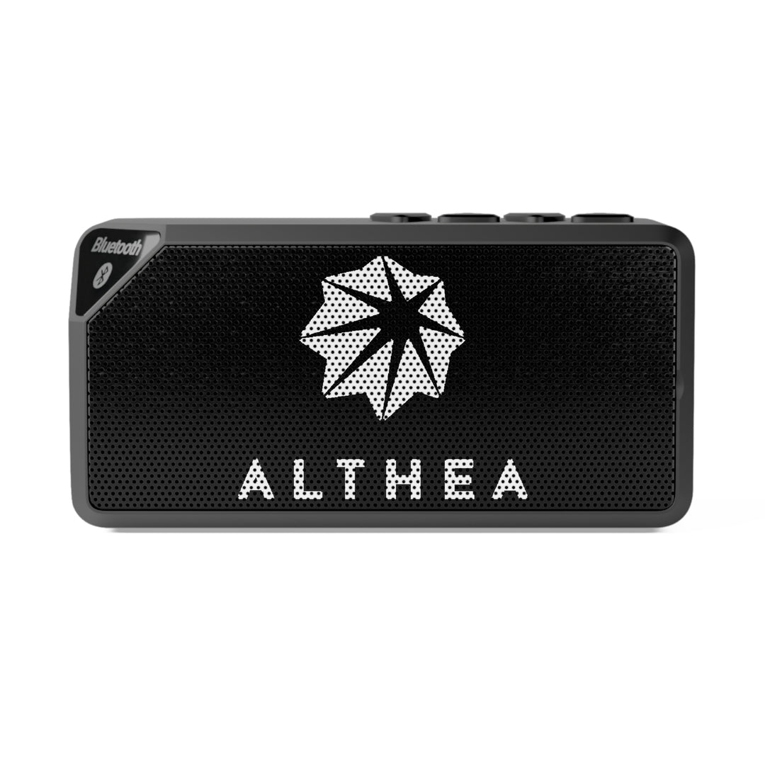 Althea Branded Bluetooth Portable Speaker — White Logo