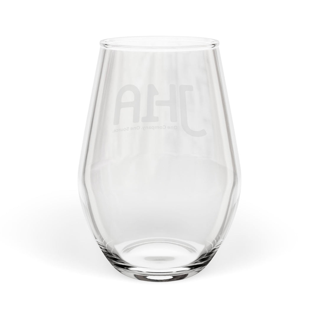 Stemless Wine Glass with Bold JHA Monogram – 11.75 oz