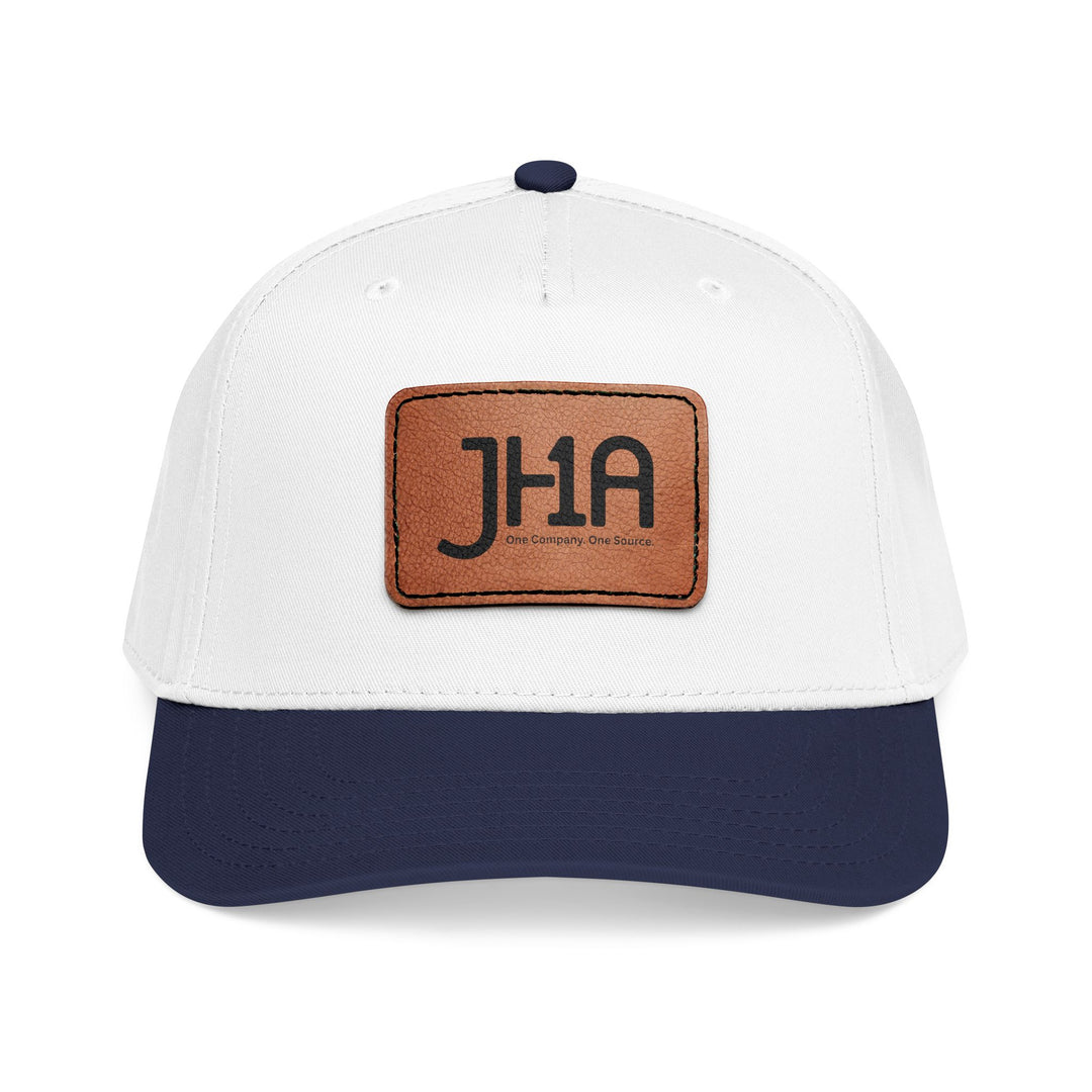 Leather Patch Baseball Cap — JHA Embossed Mid-Profile Hat