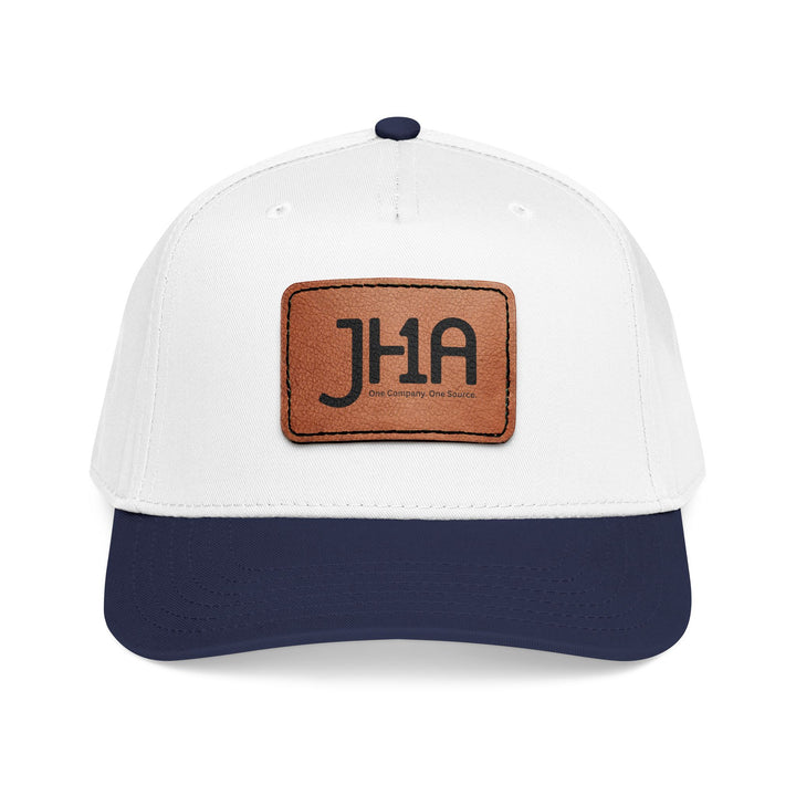 Leather Patch Baseball Cap — JHA Embossed Mid-Profile Hat