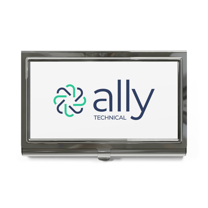 Ally Technical Logo Metal Business Card Holder — Professional Branded Card Case