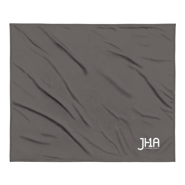 JHA Embroidered Sherpa Blanket — Cozy Monogram Throw