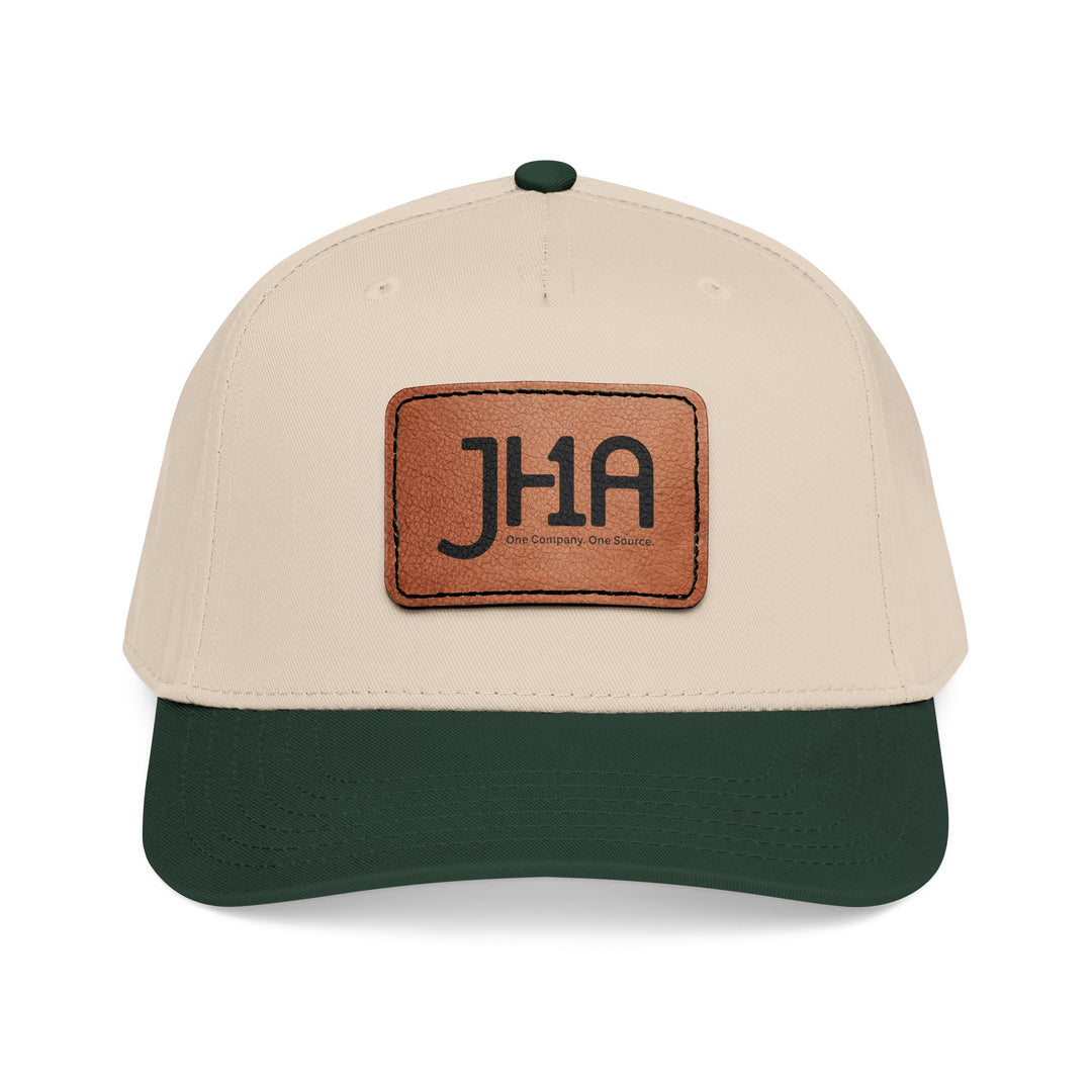 Leather Patch Baseball Cap — JHA Embossed Mid-Profile Hat