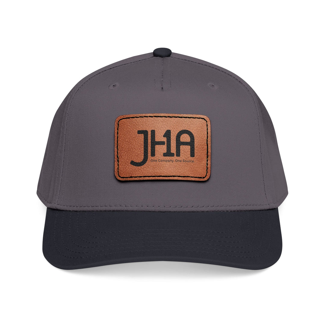 Leather Patch Baseball Cap — JHA Embossed Mid-Profile Hat
