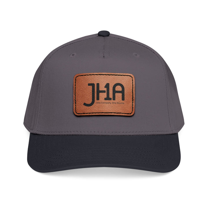 Leather Patch Baseball Cap — JHA Embossed Mid-Profile Hat