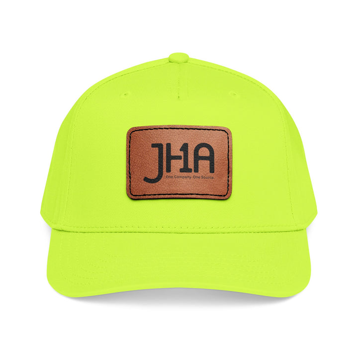 Leather Patch Baseball Cap — JHA Embossed Mid-Profile Hat