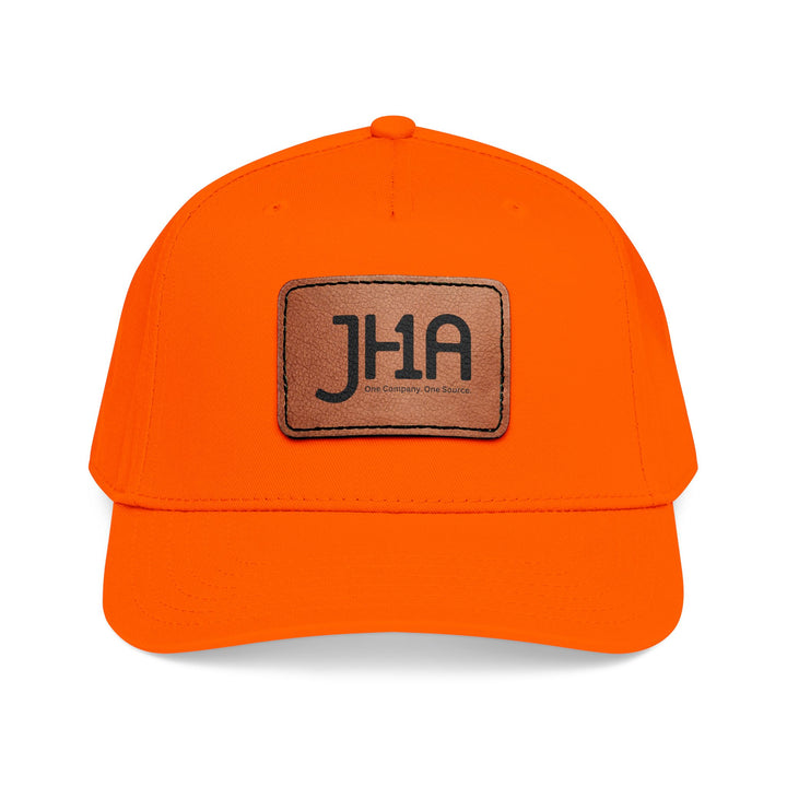 Leather Patch Baseball Cap — JHA Embossed Mid-Profile Hat