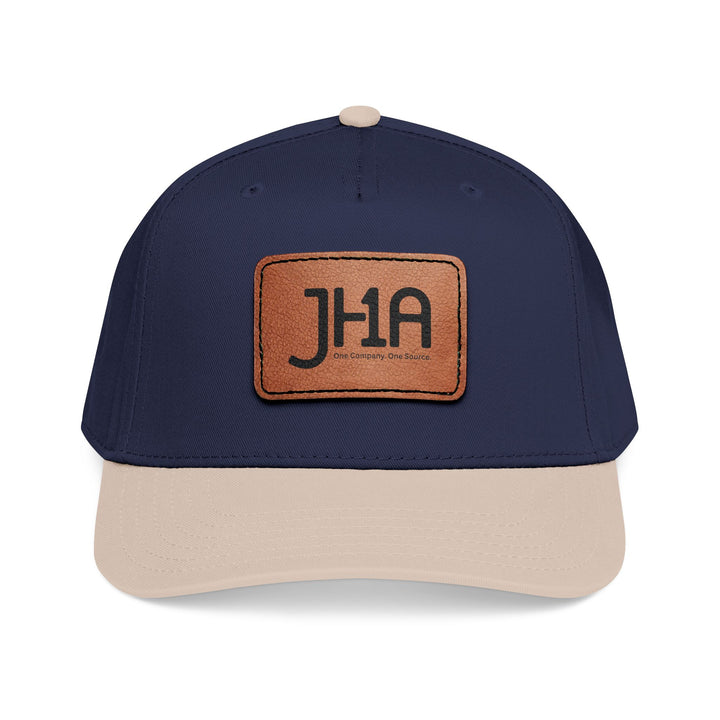 Leather Patch Baseball Cap — JHA Embossed Mid-Profile Hat