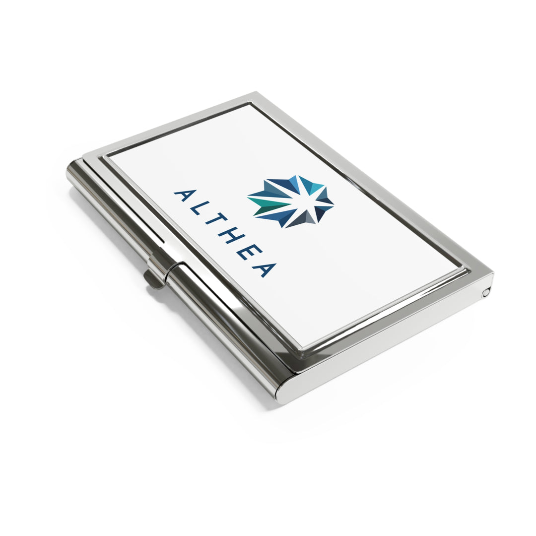 Althea Logo Metal Business Card Holder — Professional Branded Card Case
