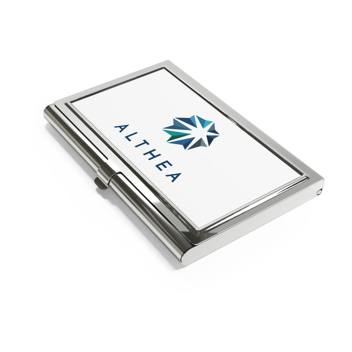 Althea Logo Metal Business Card Holder — Professional Branded Card Case