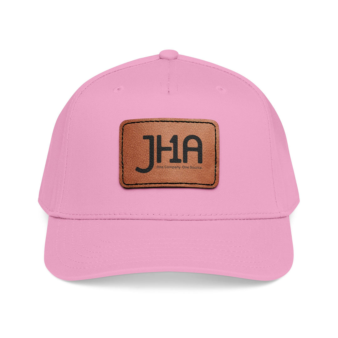 Leather Patch Baseball Cap — JHA Embossed Mid-Profile Hat