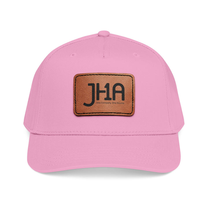 Leather Patch Baseball Cap — JHA Embossed Mid-Profile Hat
