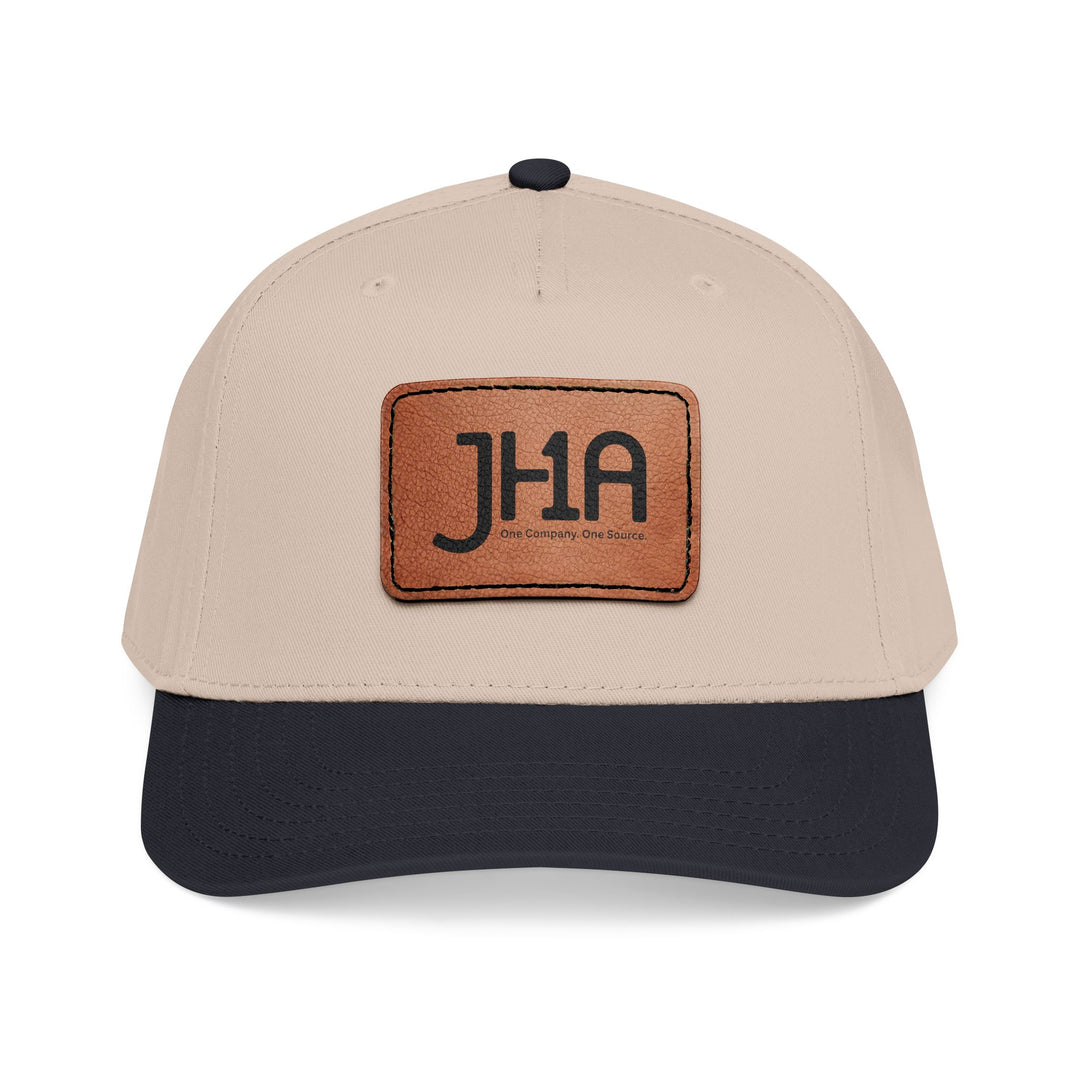 Leather Patch Baseball Cap — JHA Embossed Mid-Profile Hat