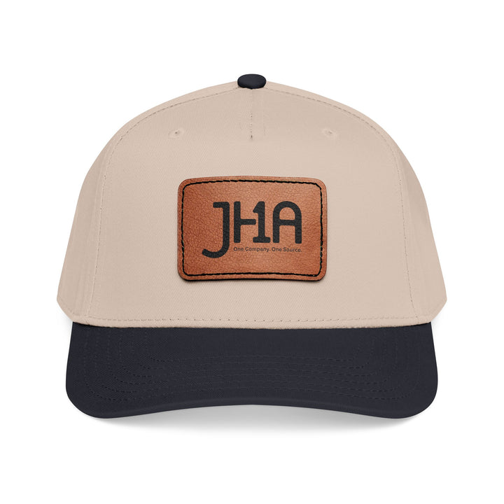 Leather Patch Baseball Cap — JHA Embossed Mid-Profile Hat