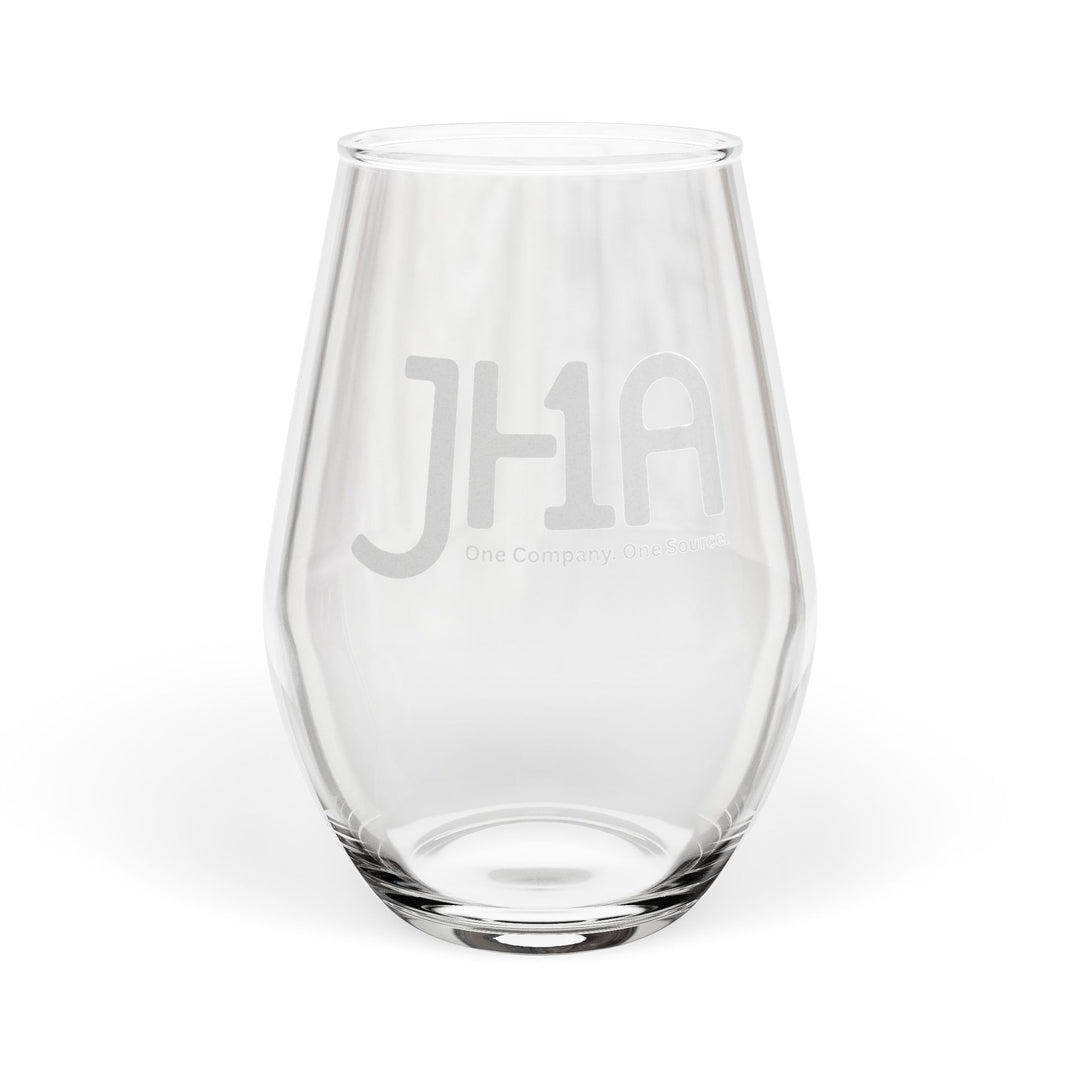 Stemless Wine Glass with Bold JHA Monogram – 11.75 oz