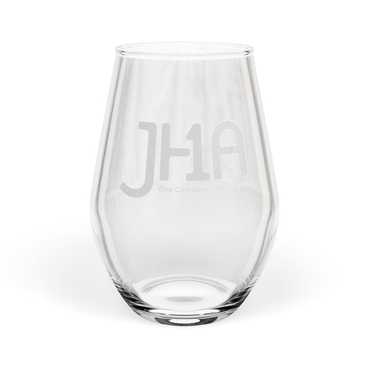 Stemless Wine Glass with Bold JHA Monogram – 11.75 oz