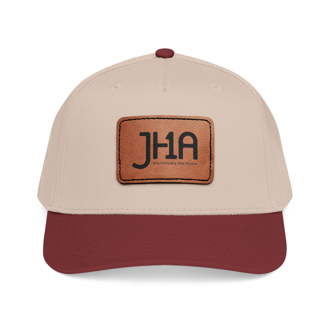 Leather Patch Baseball Cap — JHA Embossed Mid-Profile Hat