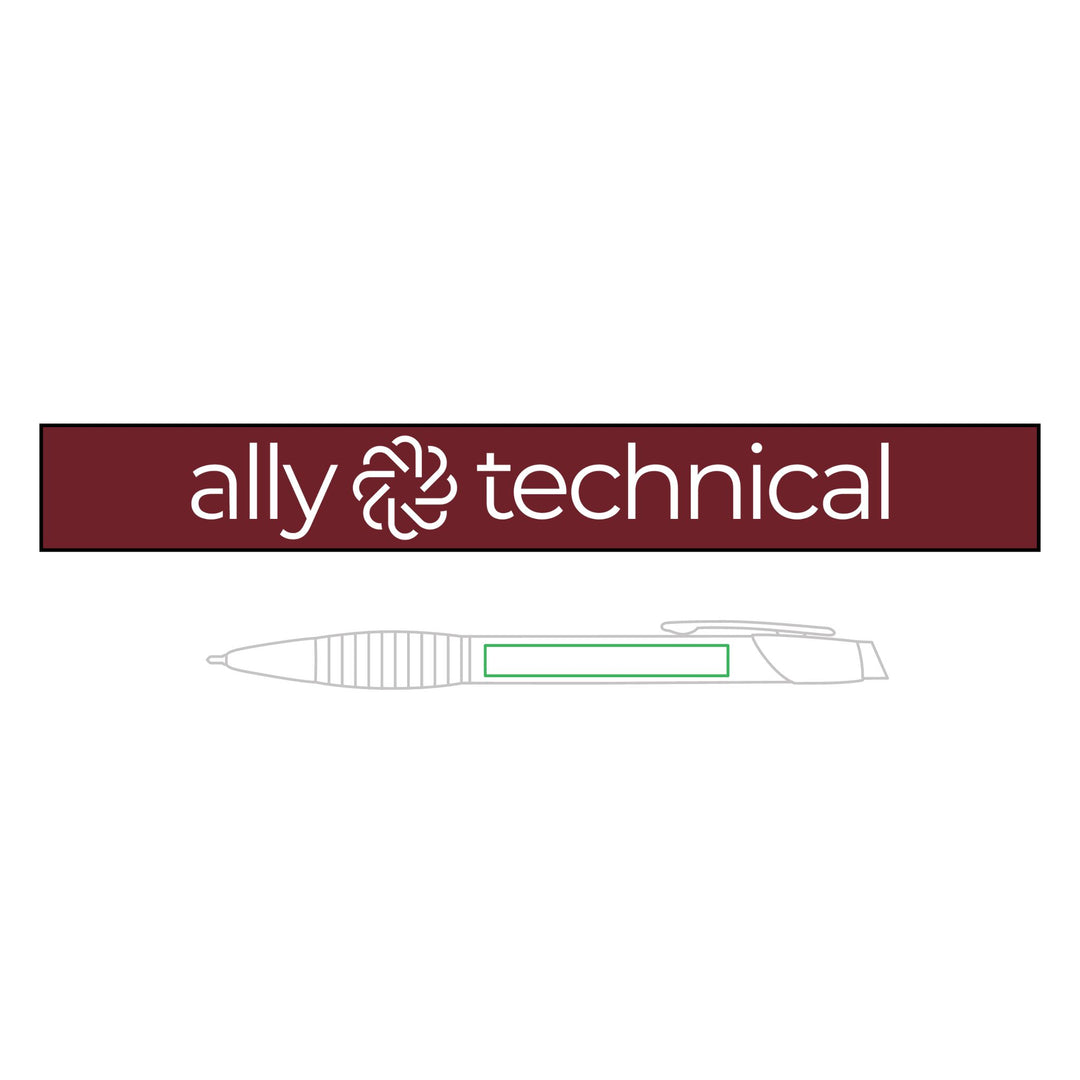 Engraved Brass Ballpoint Pen with Rubber Grip — Ally Technical Branded