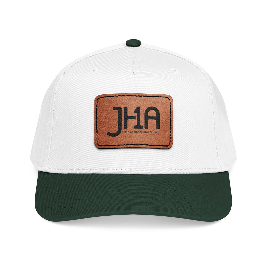 Leather Patch Baseball Cap — JHA Embossed Mid-Profile Hat