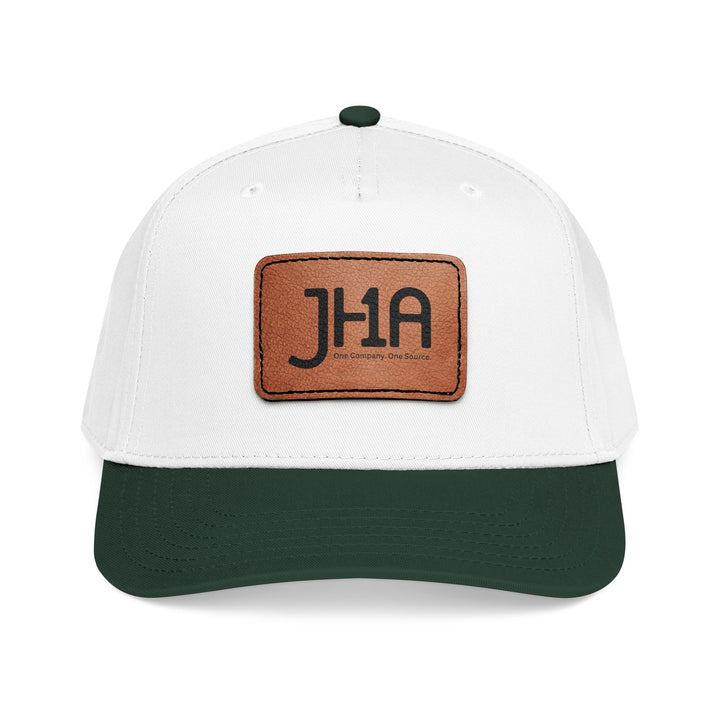 Leather Patch Baseball Cap — JHA Embossed Mid-Profile Hat