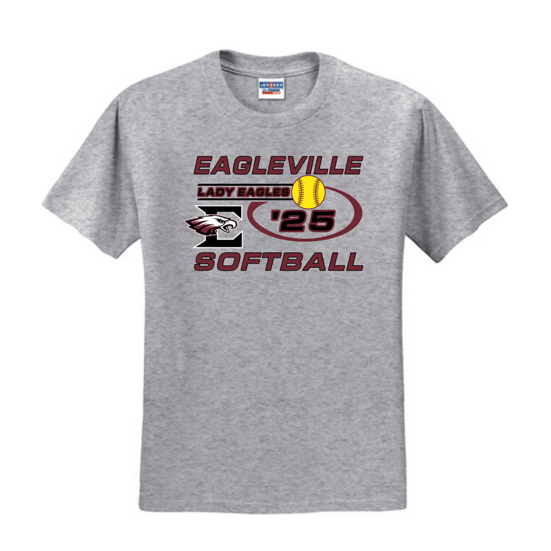 Jerzees T-Shirt with Eagleville Softball &