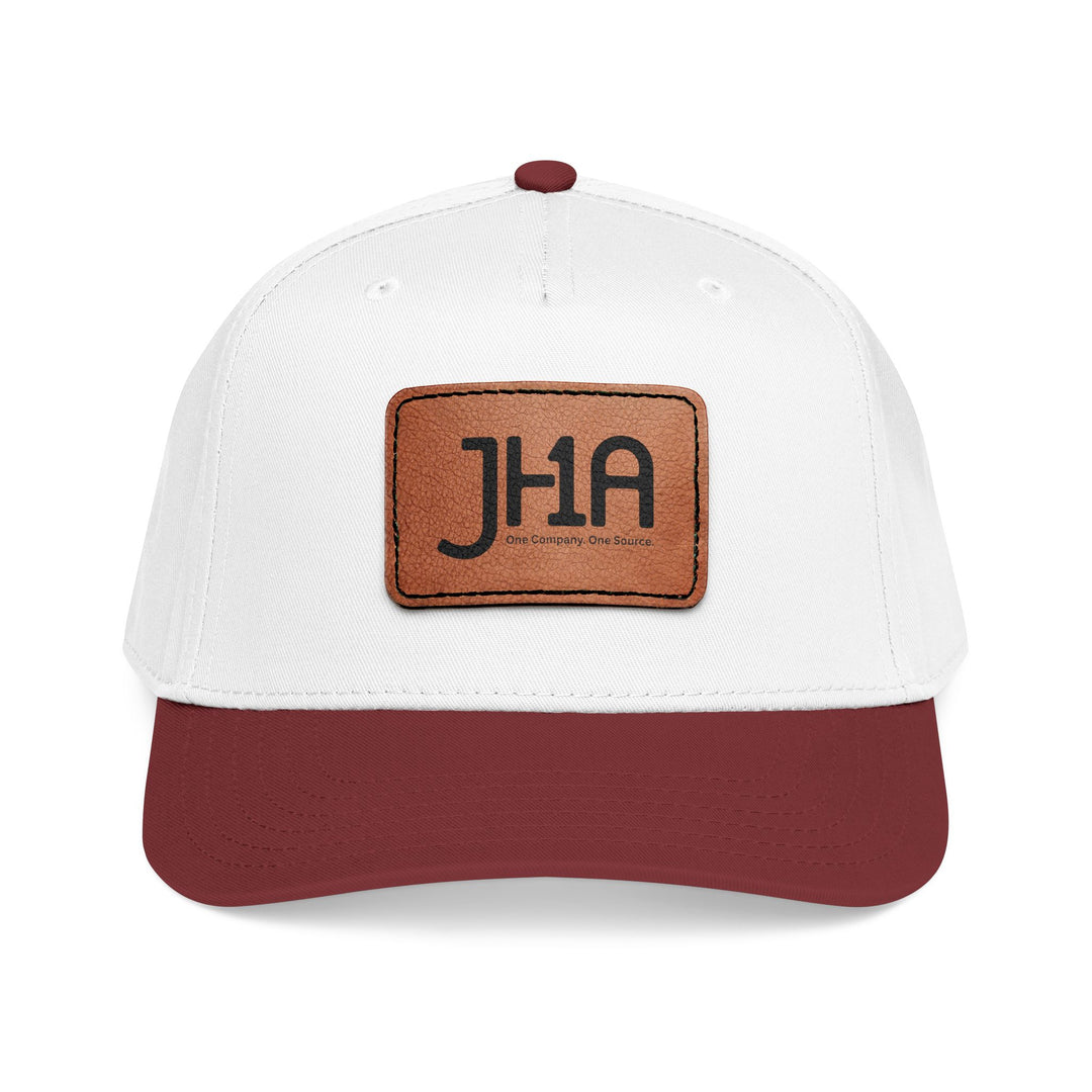 Leather Patch Baseball Cap — JHA Embossed Mid-Profile Hat