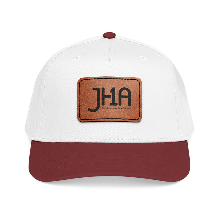 Leather Patch Baseball Cap — JHA Embossed Mid-Profile Hat