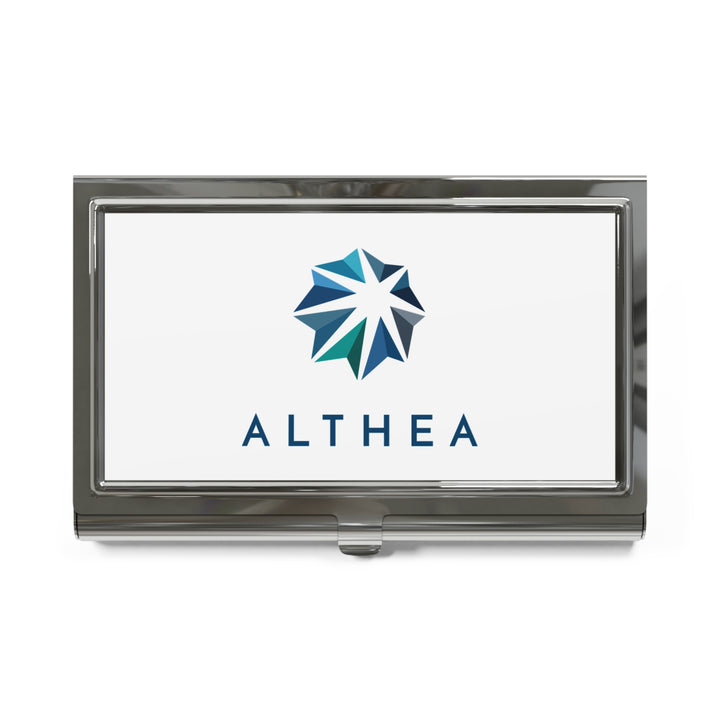 Althea Logo Metal Business Card Holder — Professional Branded Card Case