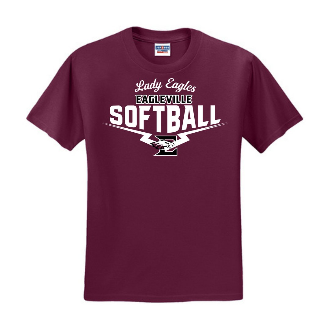 Jerzees T-Shirt with Home Plate Logo | Eagleville Softball Parents