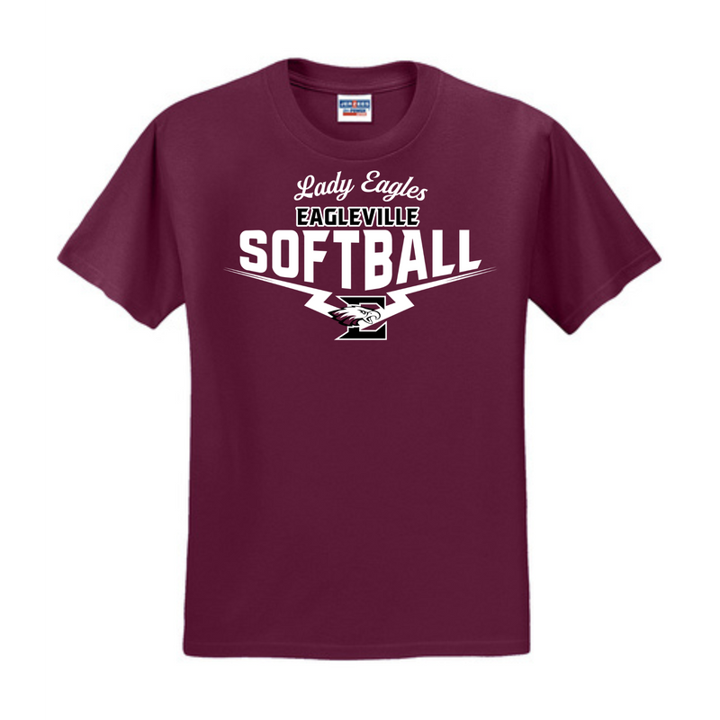 Jerzees T-Shirt with Home Plate Logo | Eagleville Softball Parents