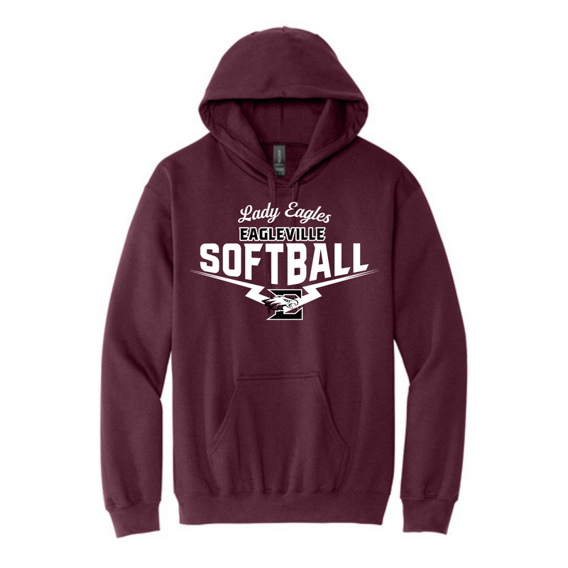 Gildan Softstyle Hoody with Home Plate Logo | Eagleville Softball Parents