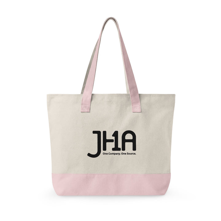 Canvas Zipper Tote Bag — JHA Monogram Logo Cotton Shopper