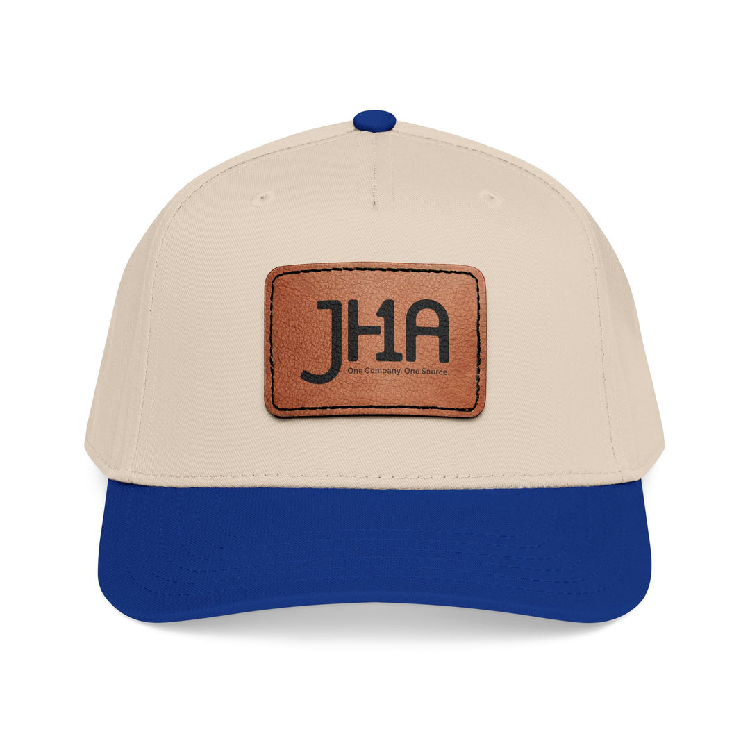 Leather Patch Baseball Cap — JHA Embossed Mid-Profile Hat