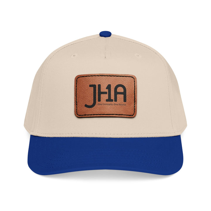 Leather Patch Baseball Cap — JHA Embossed Mid-Profile Hat