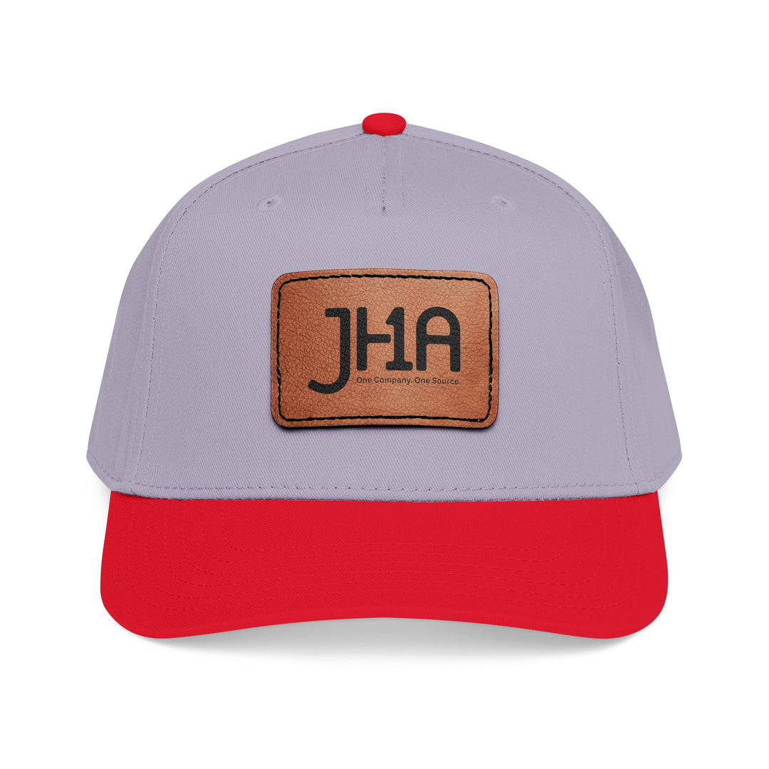Leather Patch Baseball Cap — JHA Embossed Mid-Profile Hat